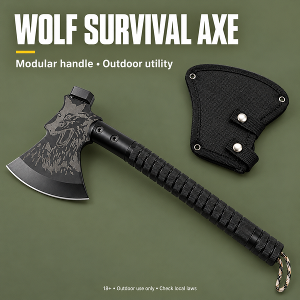 Wolf Survival Axe – Rugged Outdoor Tool | PrepPro