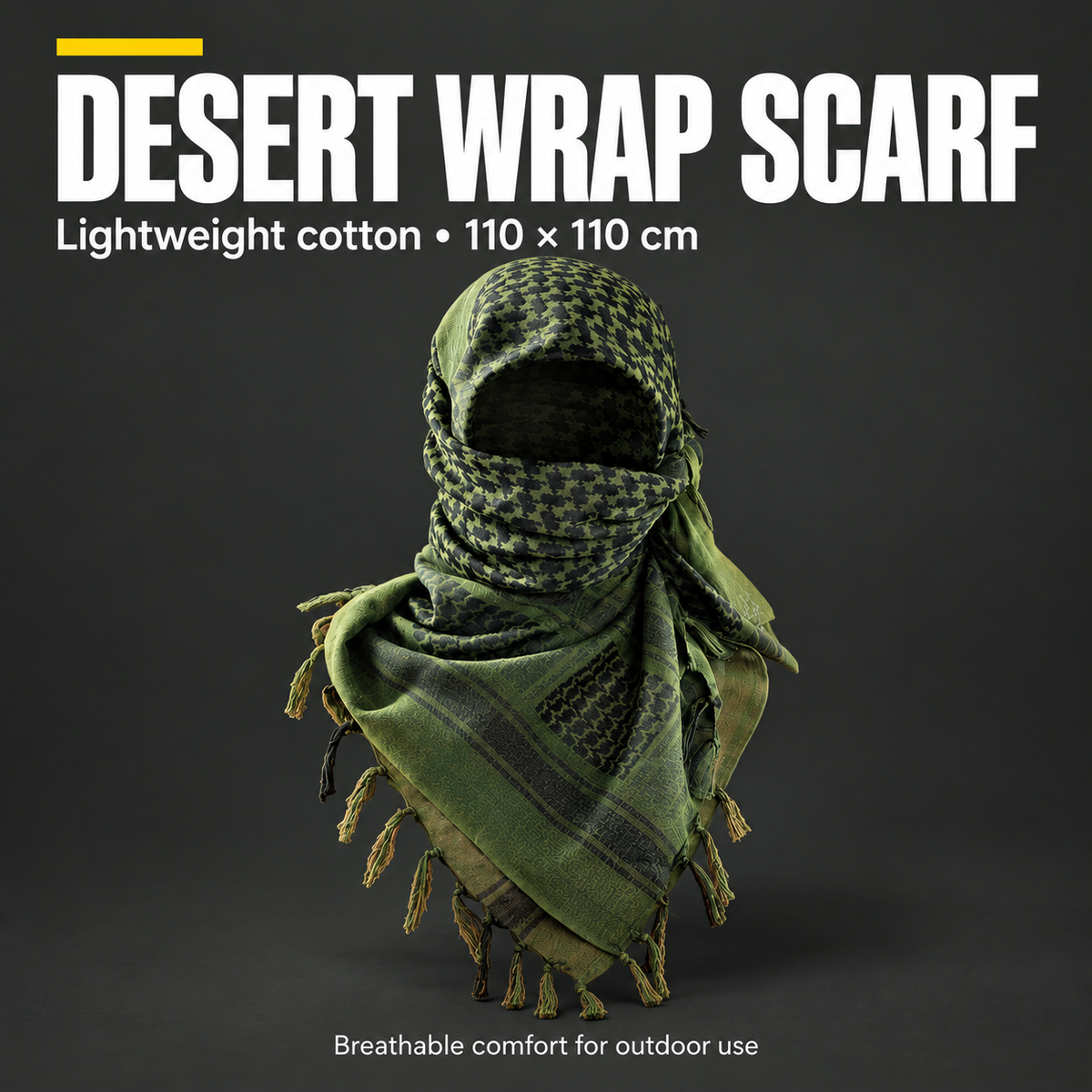 Desert wrap scarf — lightweight cotton 110 × 110 cm