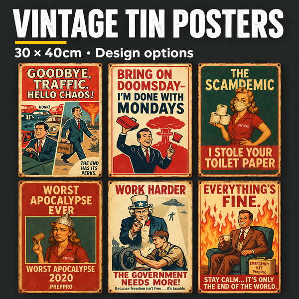 1940s‑Style Vintage Tin Posters 30×40cm | PrepPro