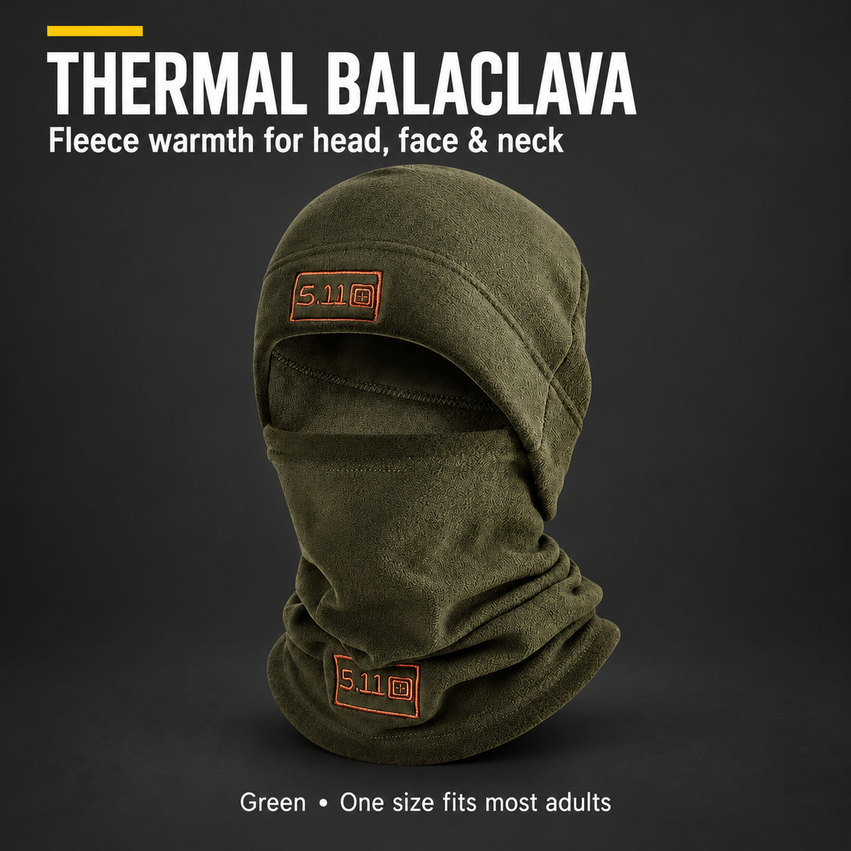 Outdoor Thermal Fleece Balaclava - Winter Windproof Face & Neck Warmer - Green — product overview