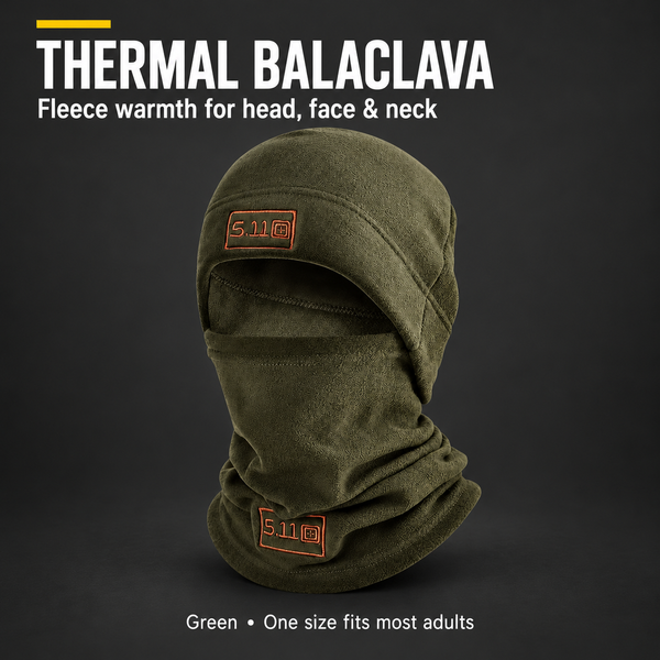 Outdoor Thermal Fleece Balaclava - Winter Windproof Face & Neck Warmer - Green