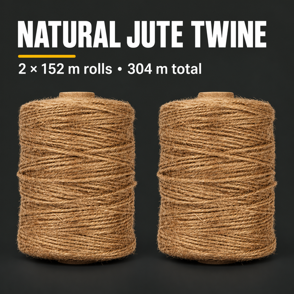 Natural Jute Twine - 2 x 152m Rolls (304m Total) — charcoal product hero