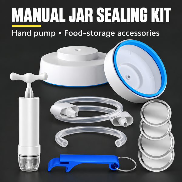 Food Storage Jar Sealing Machine - Manual Air Pump - White