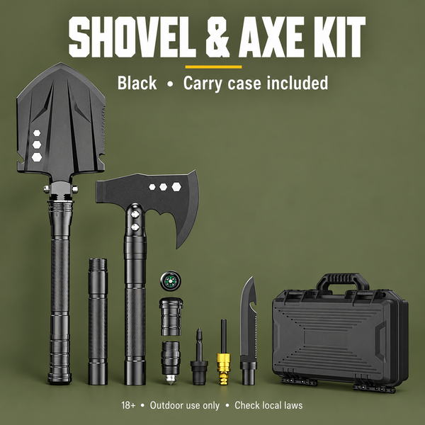 Multifunctional Shovel & Axe kit - Black