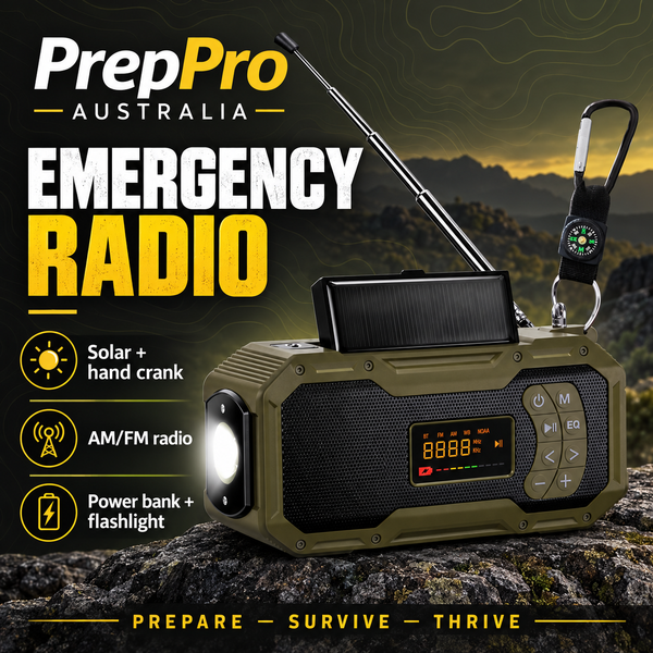 Solar Hand Crank Emergency Radio – 5000mAh Survival Radio with Power Bank, Flashlight & Bluetooth Speaker
