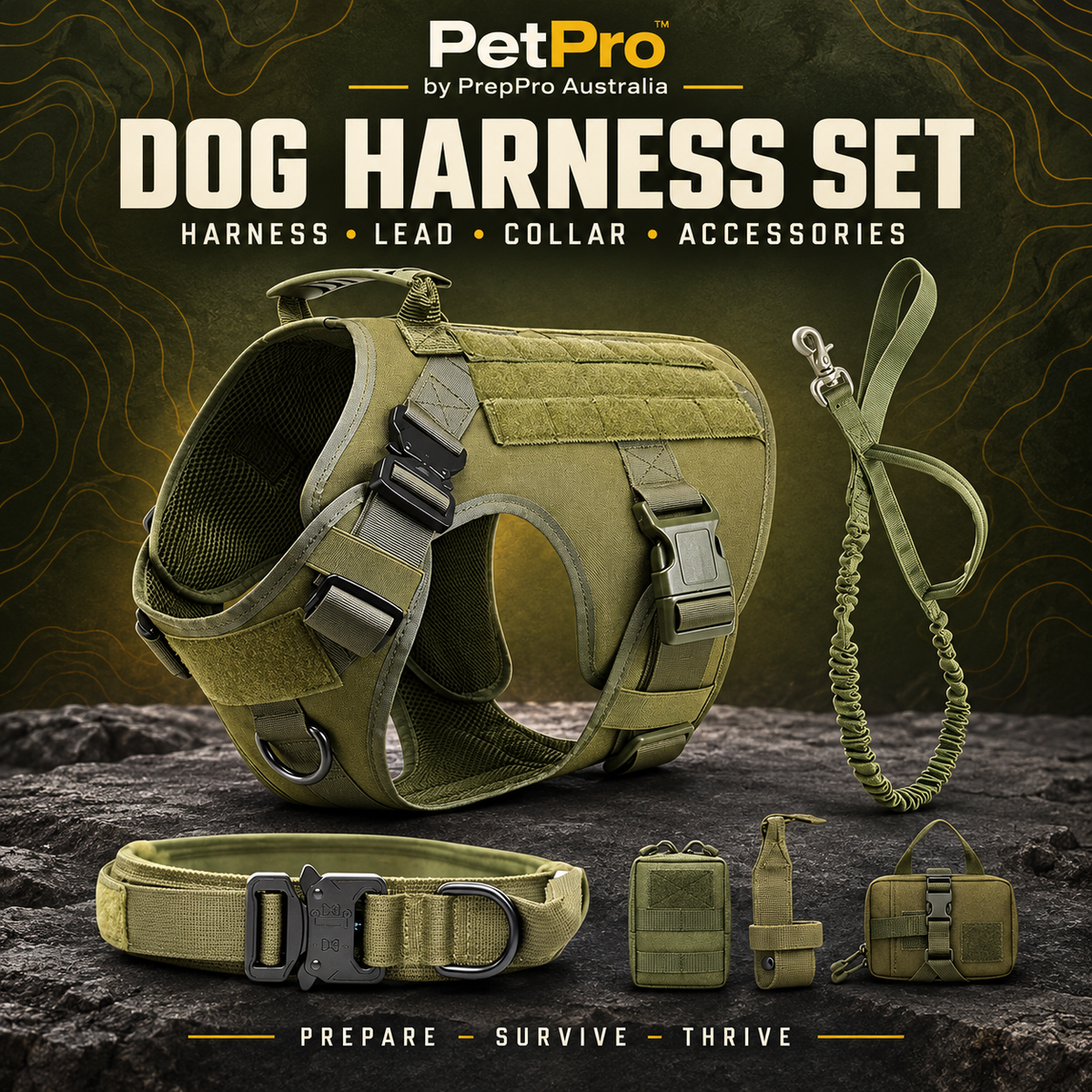 Tactical Dog Harness Set – Adjustable Performance Fit
