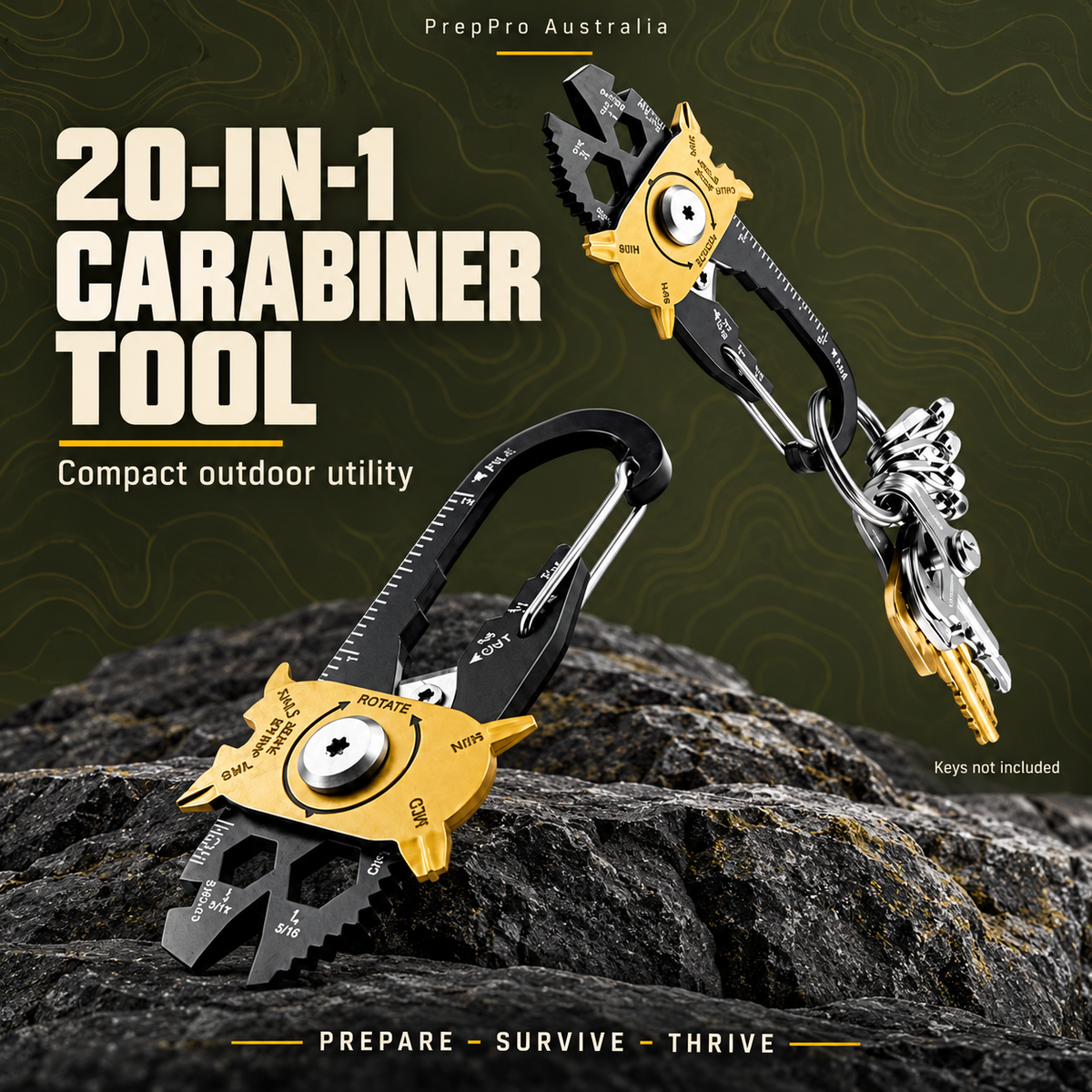 20‑in‑1 Carabiner Multi‑Tool – Compact Utility