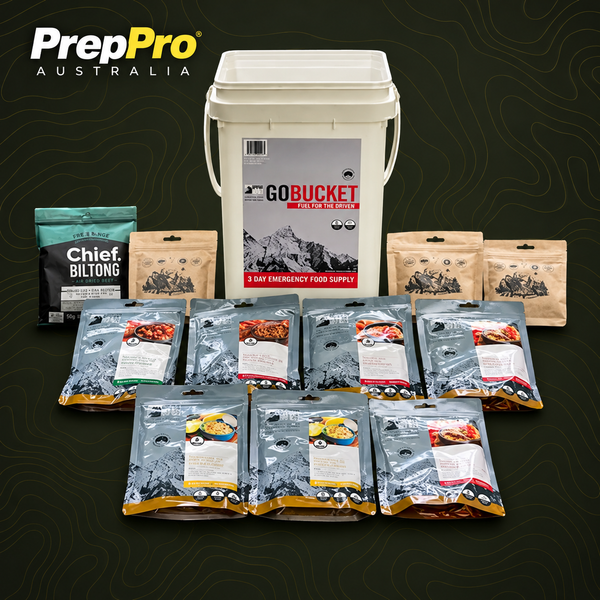 GoBucket 3‑Day Emergency Food Supply Kit – Gourmet Rations