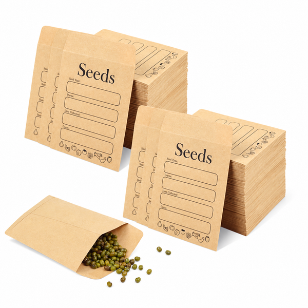 156 Pack Kraft Seed Storage Envelopes - Self-Sealing Seed Saving Packets