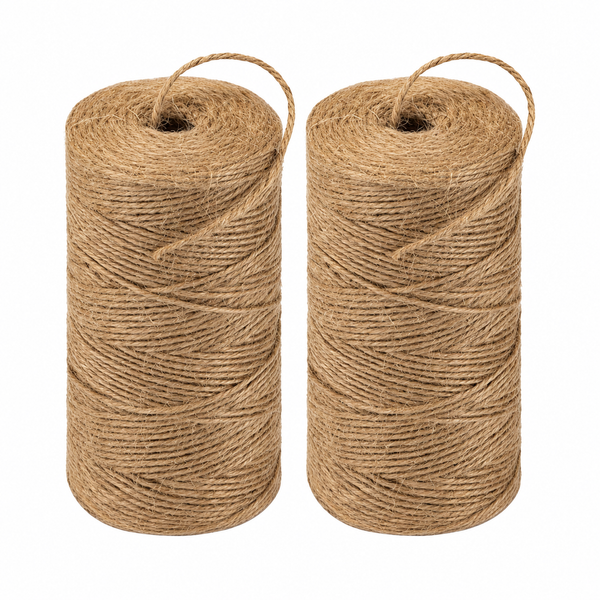 Natural Jute Hemp Rope - 2 x 200m Rolls