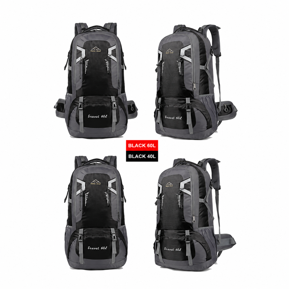 40L Waterproof Outdoor Hiking Backpack Camping Outdoor Trekking Bag(Black)