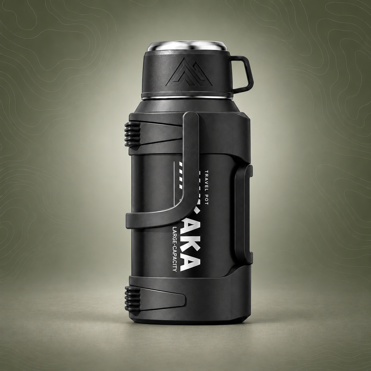 316 Stainless Steel Thermos Flask with Tea Filter and Cup Lid, 1.2L, Black