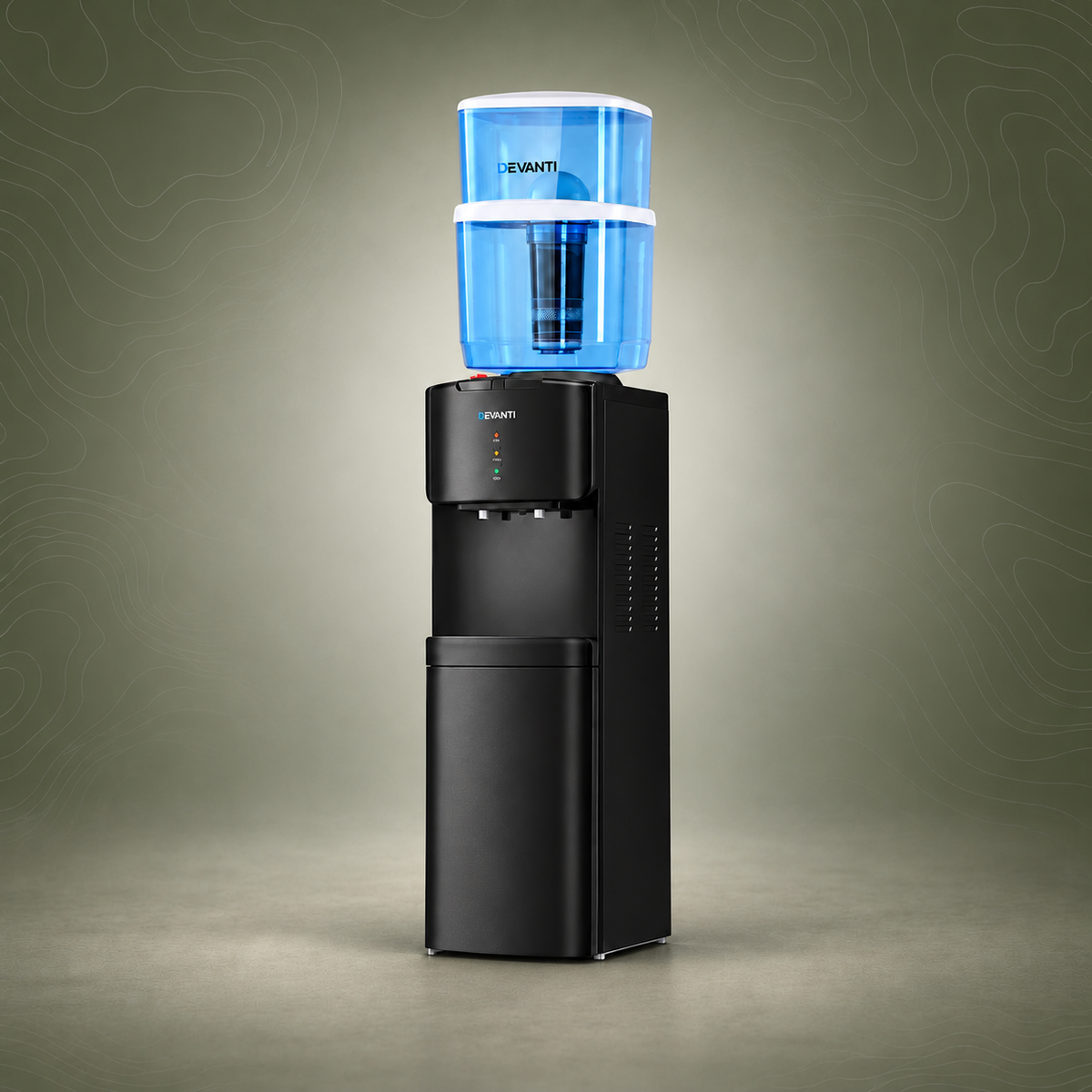 Devanti Water Cooler Dispenser with 22L Filter Bottle, Hot and Cold, Black
