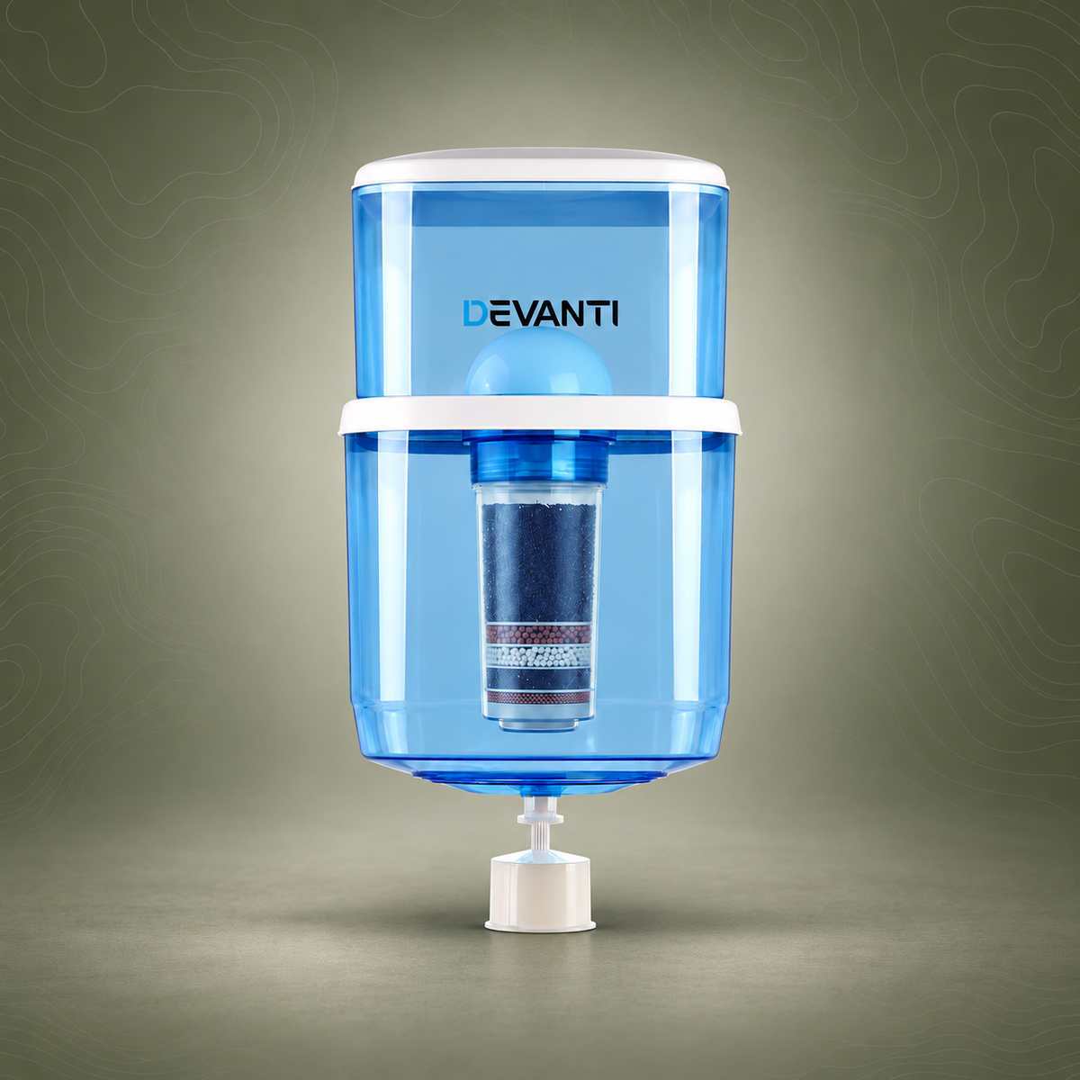 Devanti 22L Water Filter Bottle with 7-Stage Filter, for Top-Loading Dispensers