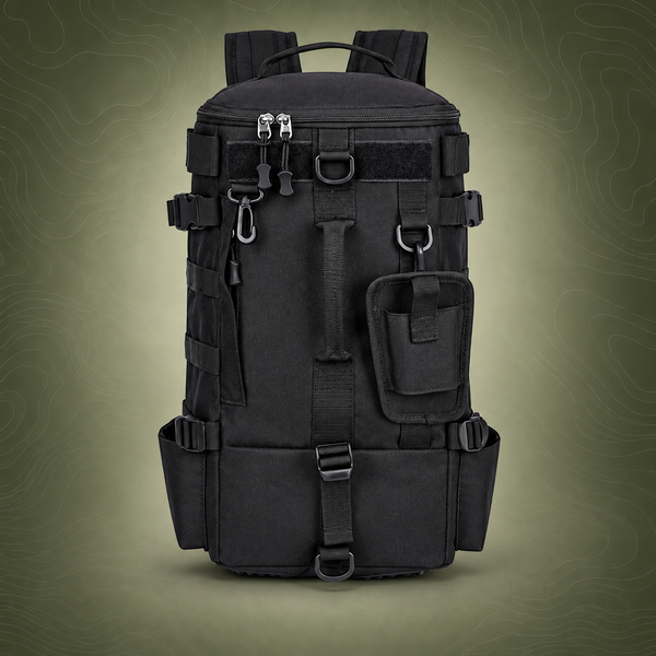 Fishing Tackle Backpack with Rod Holders, Black