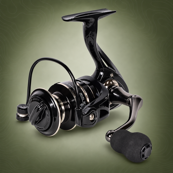 All Metal Spinning Fishing Reel, 6000 Size, Black