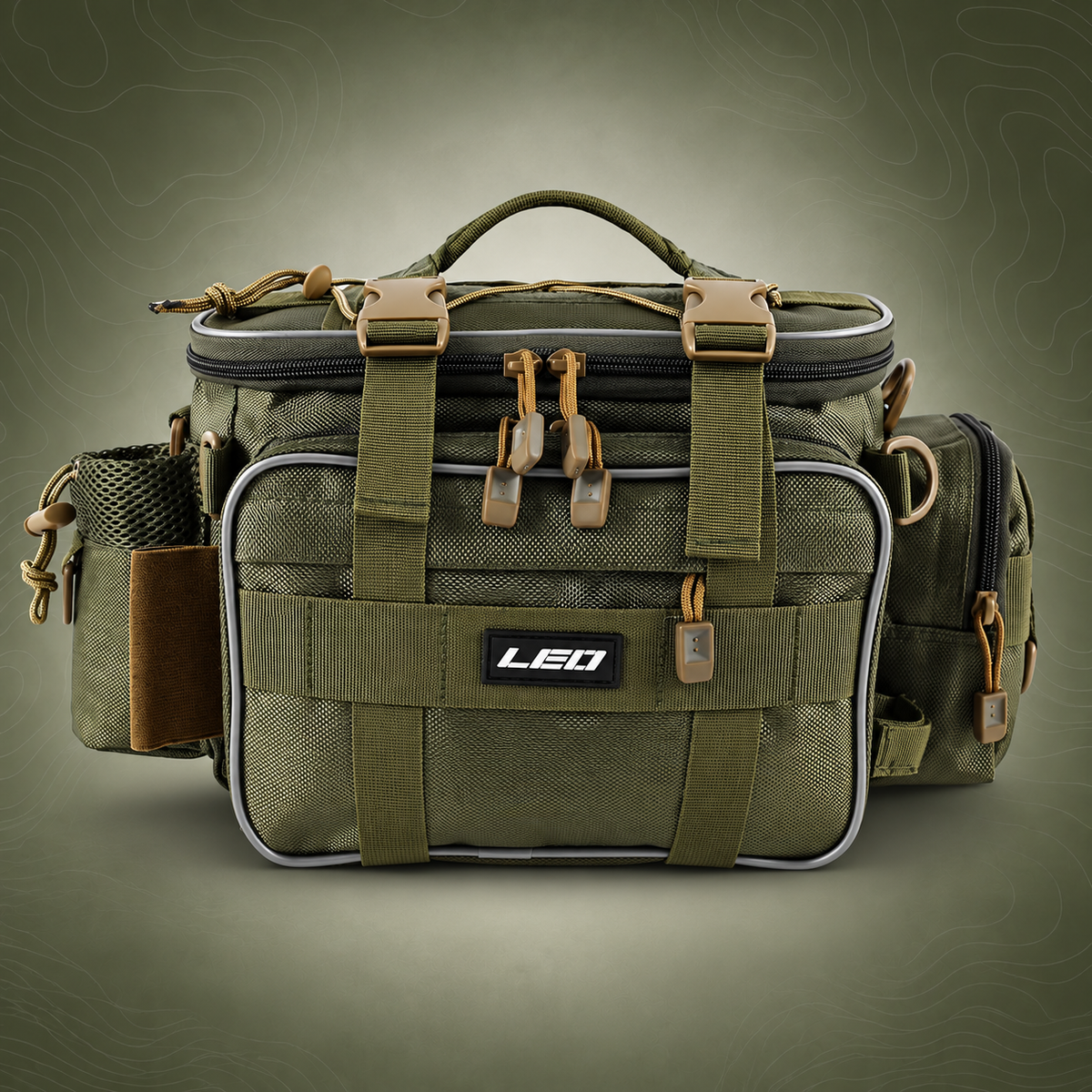 Fishing Tackle Backpack with Bait Box Storage