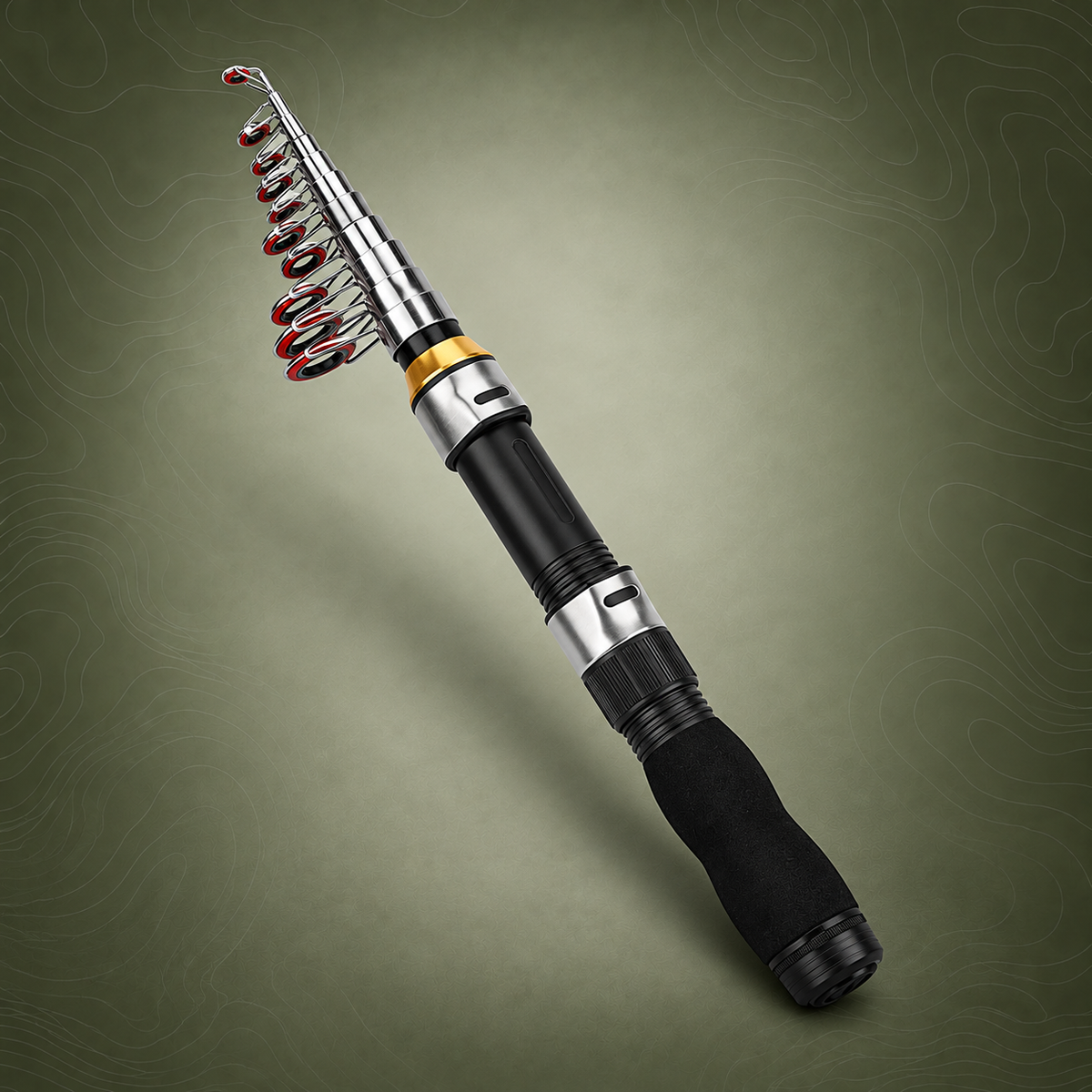 Portable Mini Travel Fishing Rod, Black