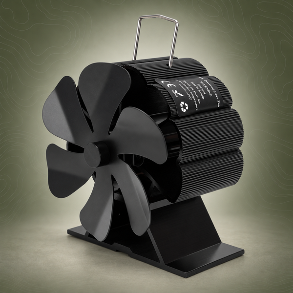 Heat Powered Wood Stove Fan, Aluminium Alloy, 11 x 8 x 12.5cm
