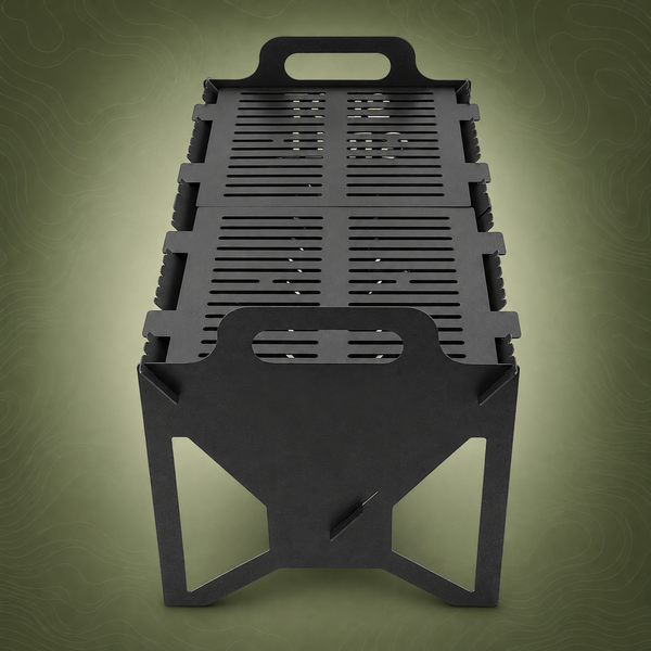 Slot Grill Folding Charcoal BBQ, Steel, Detachable