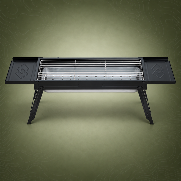 Grillz Foldable Charcoal BBQ Grill with Removable Ashtray, 60cm Grill