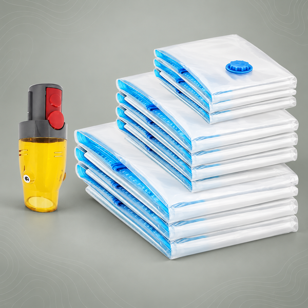 Space Saver Vacuum Storage Bags, 9 Pack, with Adaptor for Dyson Vacuums