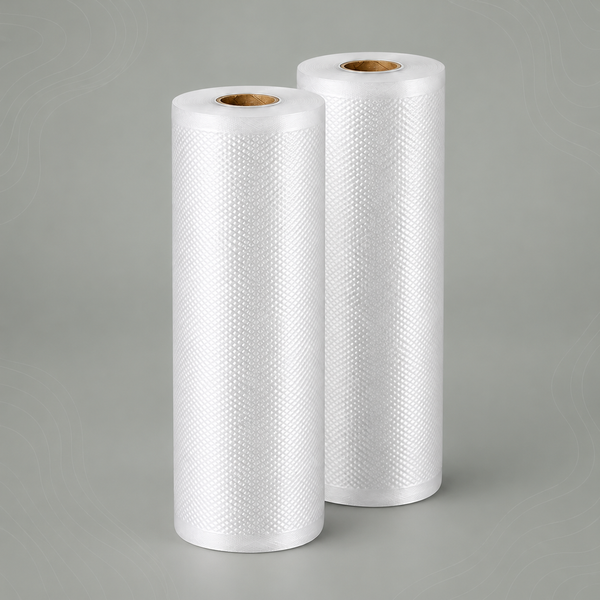 Embossed Vacuum Sealer Bag Rolls, 2 Pack, 25cm x 5m