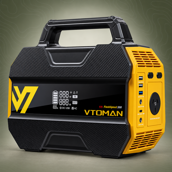 VTOMAN FlashSpeed 300 Portable Power Station, 230Wh LiFePO4, 300W AC