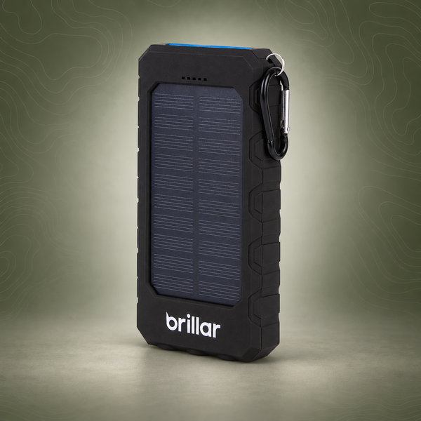 Brillar 8000mAh Solar Power Bank with 200 Lumen LED Torch