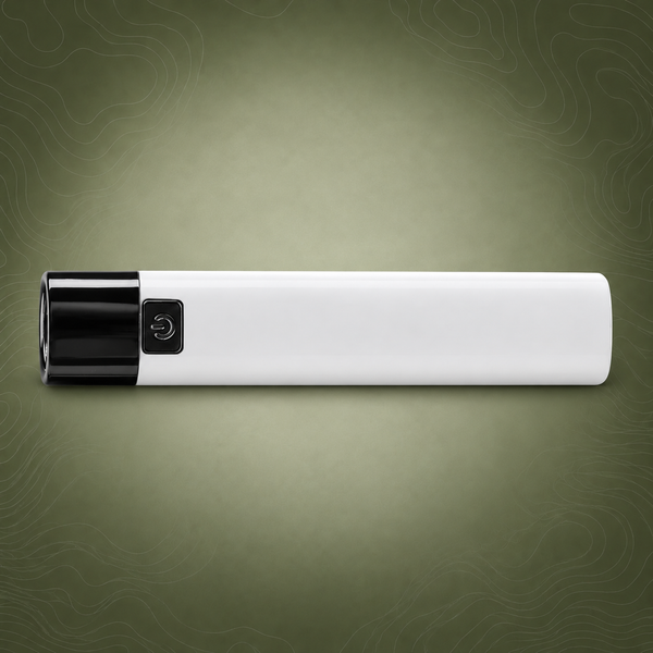 Mini LED USB Rechargeable Torch with Power Bank Function, 350 Lumens, White