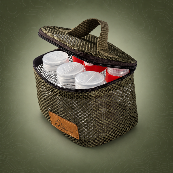 6-Piece Mini Seasoning Bottle Set with Carry Bag, Green