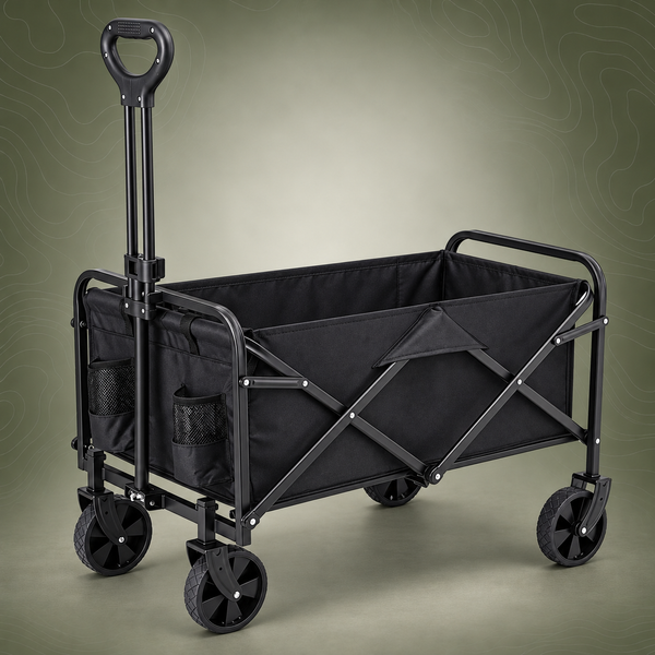 Gardeon Folding Garden Cart Camping Wagon, 80kg Capacity, Black