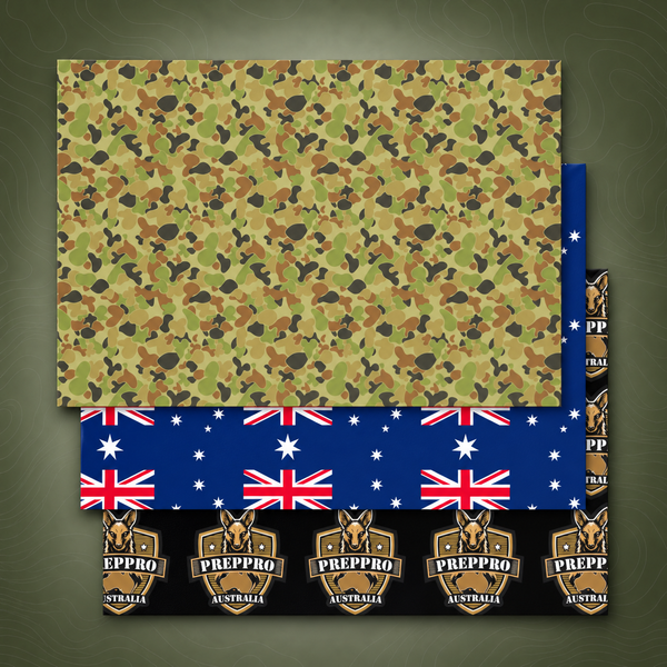 PrepPro Auscam & Australian Flag Wrapping Paper Set