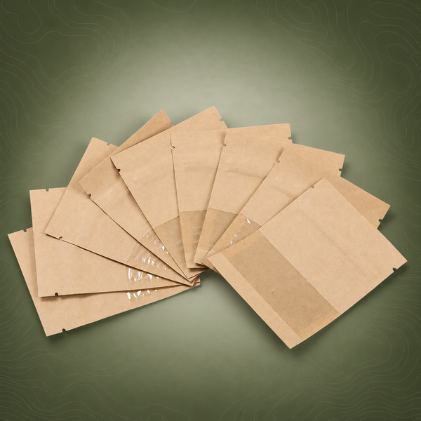 100 Pack Sealable Kraft Paper Bags with Clear Window - 7 x 9cm