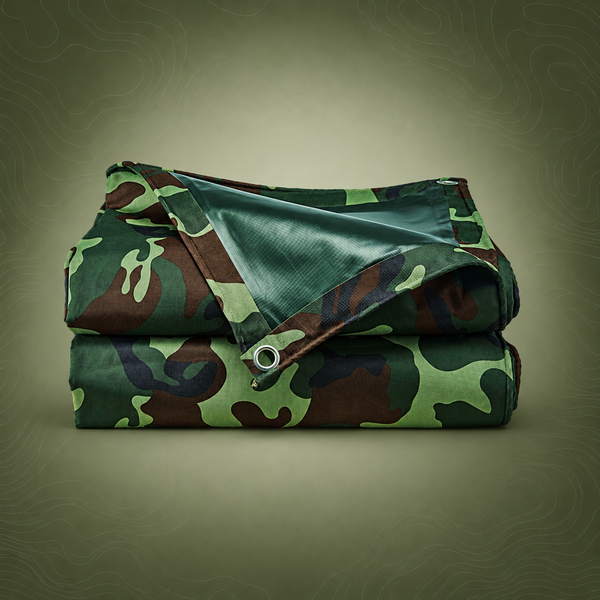Camouflage Heavy Duty Tarpaulin 3m x 3m - Waterproof Outdoor Tarp