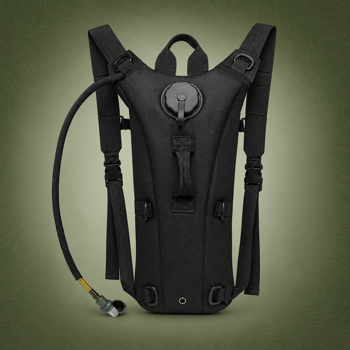 3L Hydration Backpack with Water Bladder on subtle topographic background