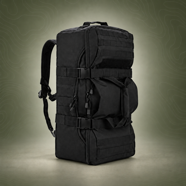 3-in-1 Duffle Bag Messenger Pack Military Tactical Backpack -Black
