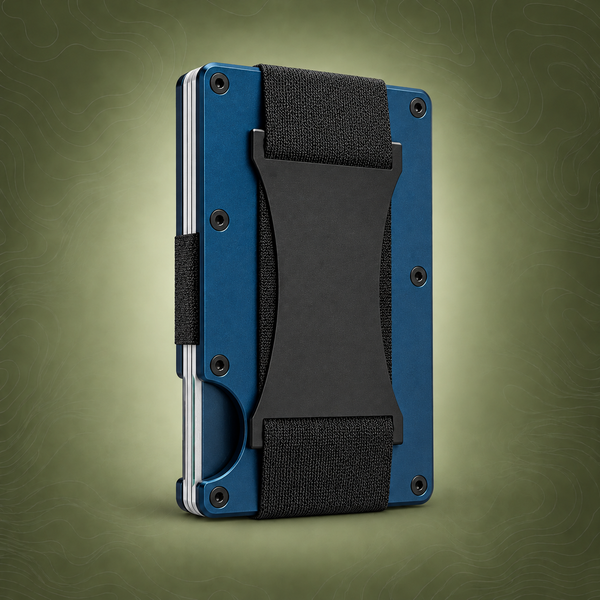 Navy blue Slim RFID Blocking Aluminum Card Holder