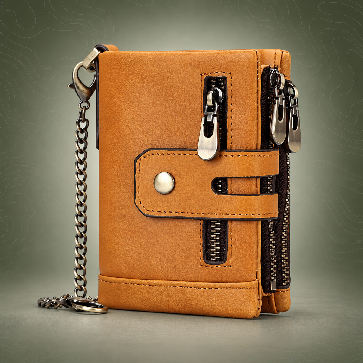 Brown Genuine Leather RFID Blocking Trifold Wallet – 14 Cards