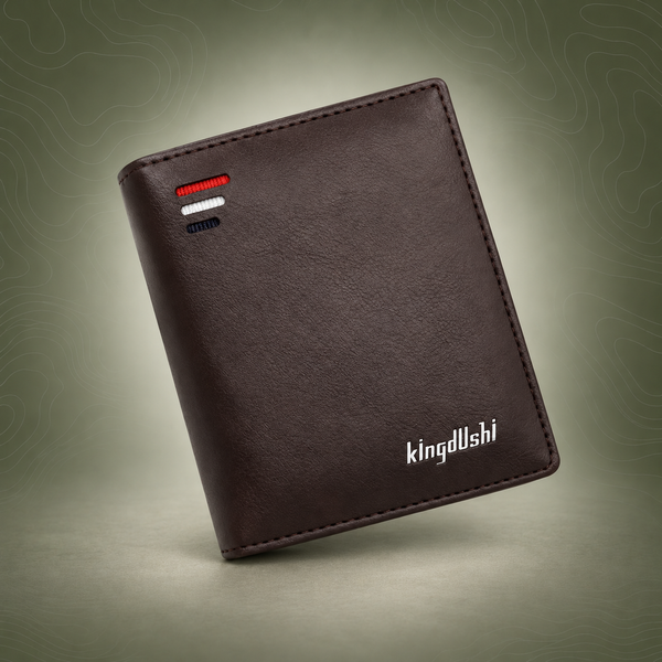 Dark Brown Men's RFID Blocking Leather Wallet - Slim and Compact Design