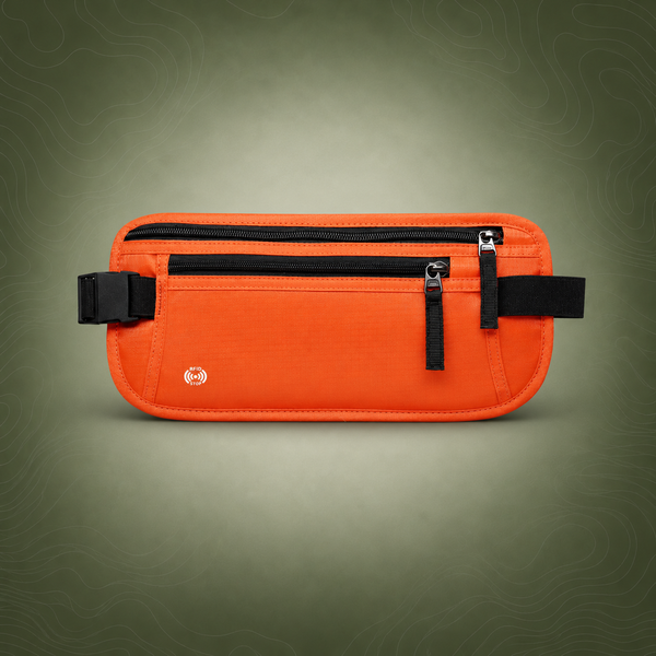 Orange RFID Blocking Slim Anti-Theft Fanny Pack