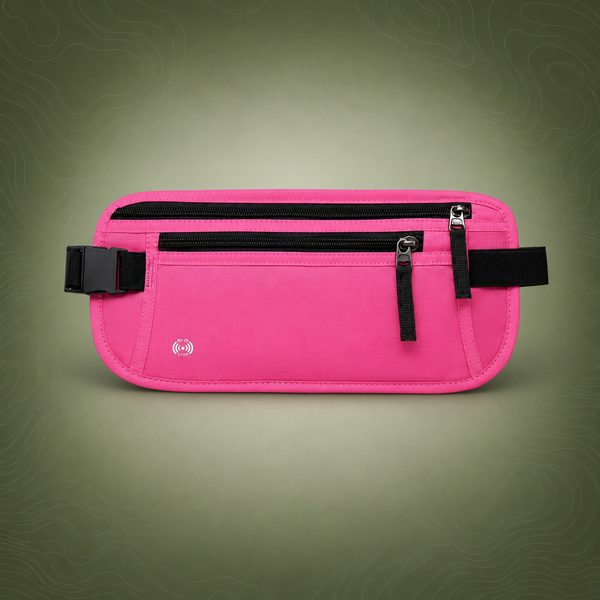 Pink RFID Blocking Slim Anti-Theft Fanny Pack