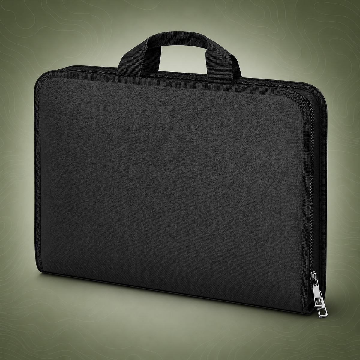 Fireproof & Waterproof Expanding File Folder on subtle topographic background