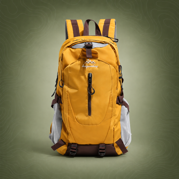 Yellow Outdoor Hiking Backpack - Lightweight Nylon Daypack