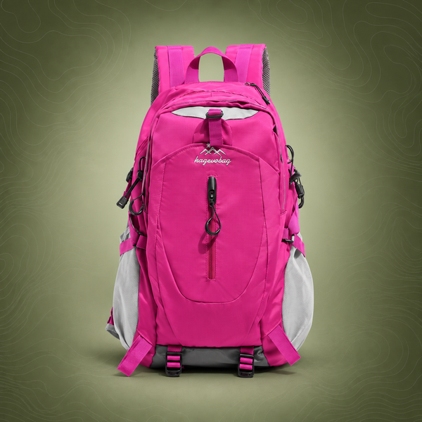Pink Outdoor Hiking Backpack - Lightweight Nylon Daypack