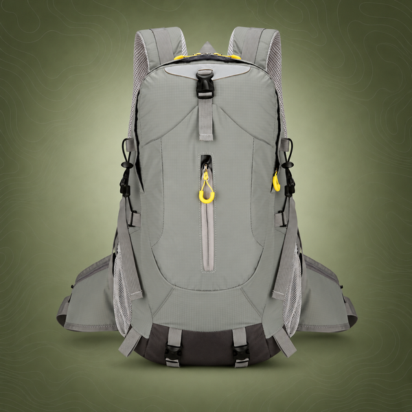 Grey Lightweight 30L Hiking Backpack - Water-Resistant