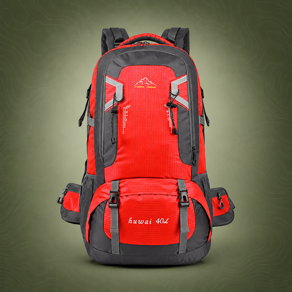 40L Waterproof Outdoor Hiking Backpack Camping Outdoor Trekking Bag(Red)