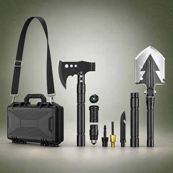 Multifunctional Shovel & Axe Kit - Silver