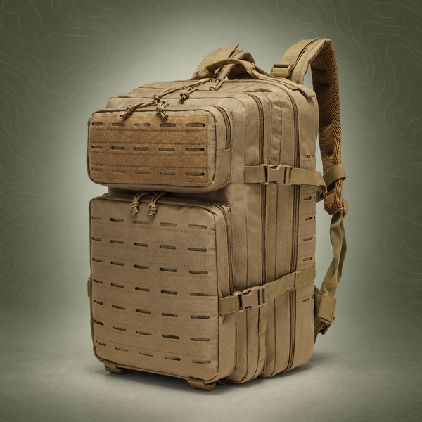 Outdoor MOLLE Backpack, 800D Water-Resistant, Khaki