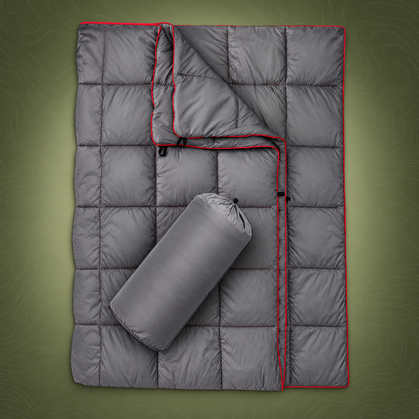 Wearable Camping Blanket, Down Cotton, Grey